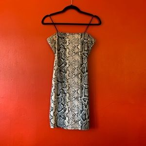 Snakeskin mini dress